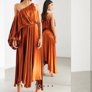 Asos edition satin one shoulder dress